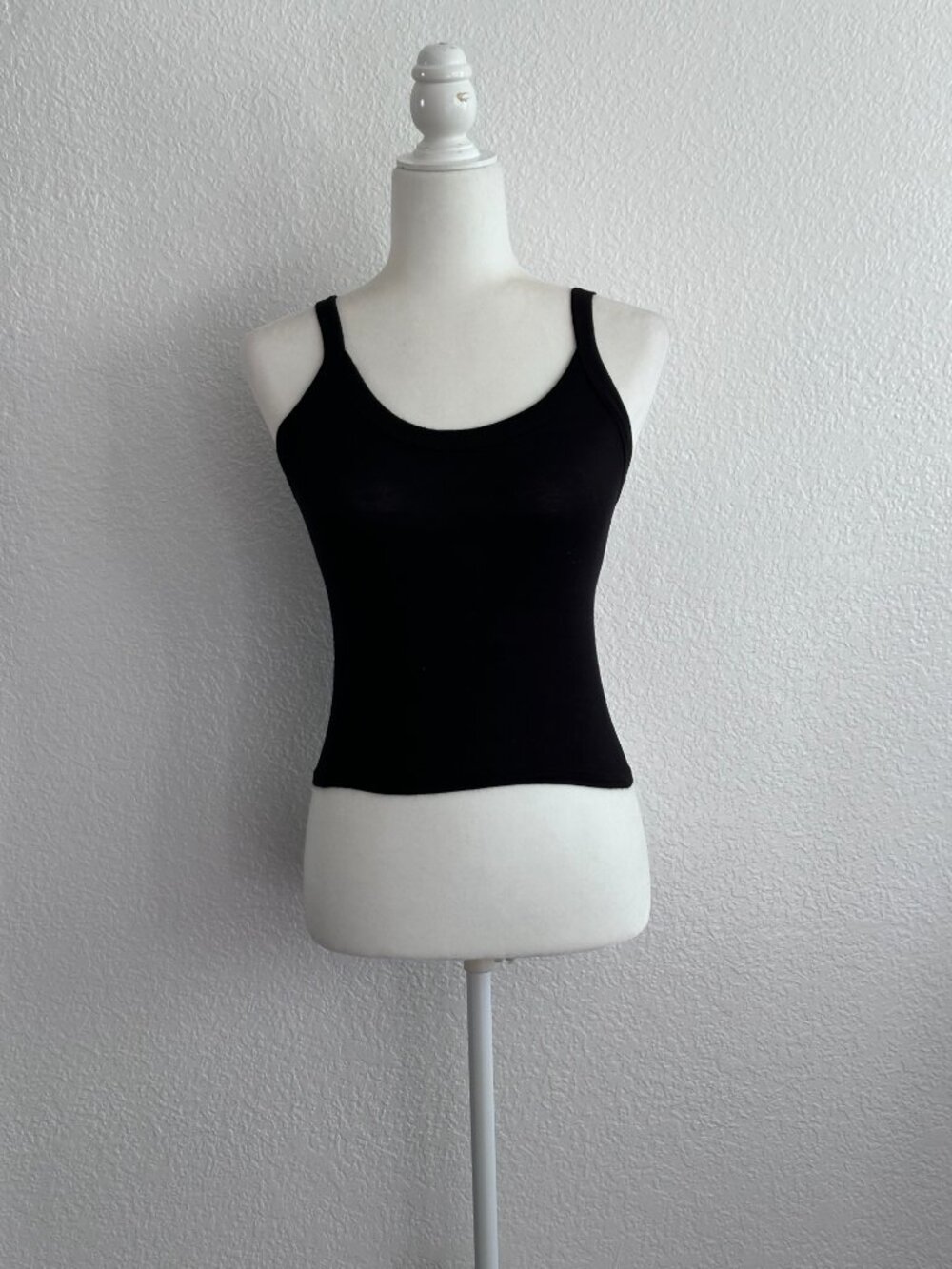 XXI Black Ribbed Tank Top Size M Stretch Fitted Basic Layering Essential - Picture 2 of 7